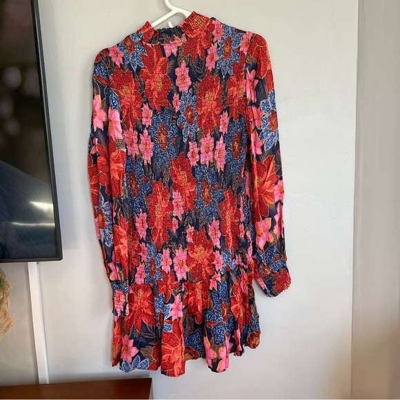 FARM RIO Mini Smocked Dress Garden Navy S - Picture 10 of 12